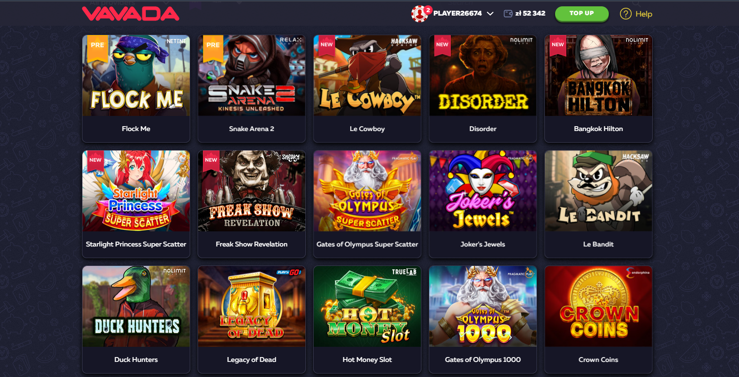 Biblioteka gier Vavada Casino – ponad 5000 automatów i gier na żywo