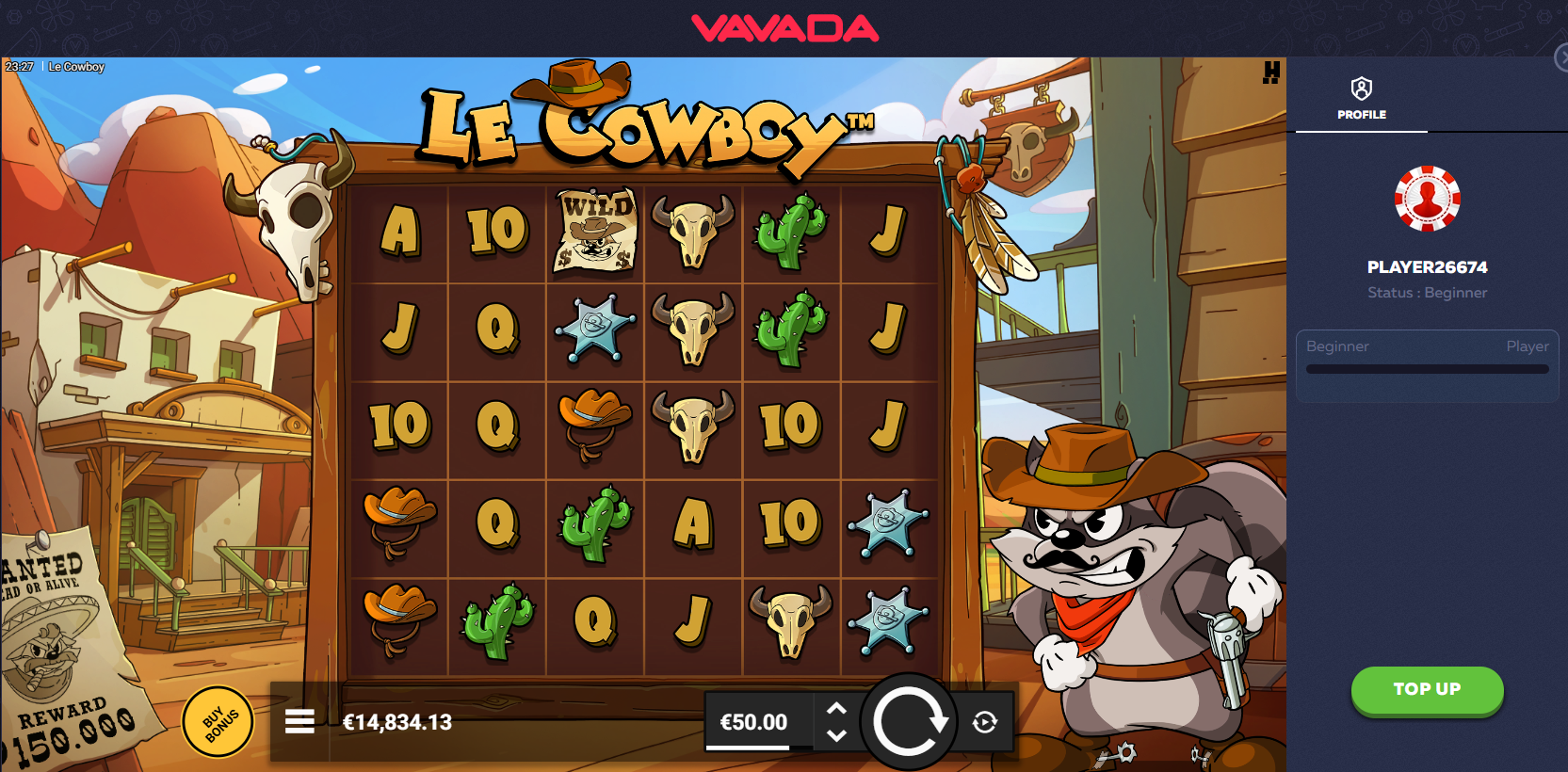 Rozgrywka w Vavada Casino – Le Cowboy slot online podczas gry na prawdziwe pieniądze